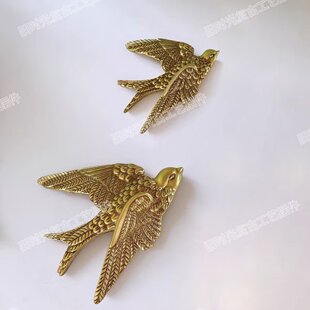 中古风复古飞鸟扇子墙饰壁饰法式挂画神器遮挡墙面装饰品燕子挂饰