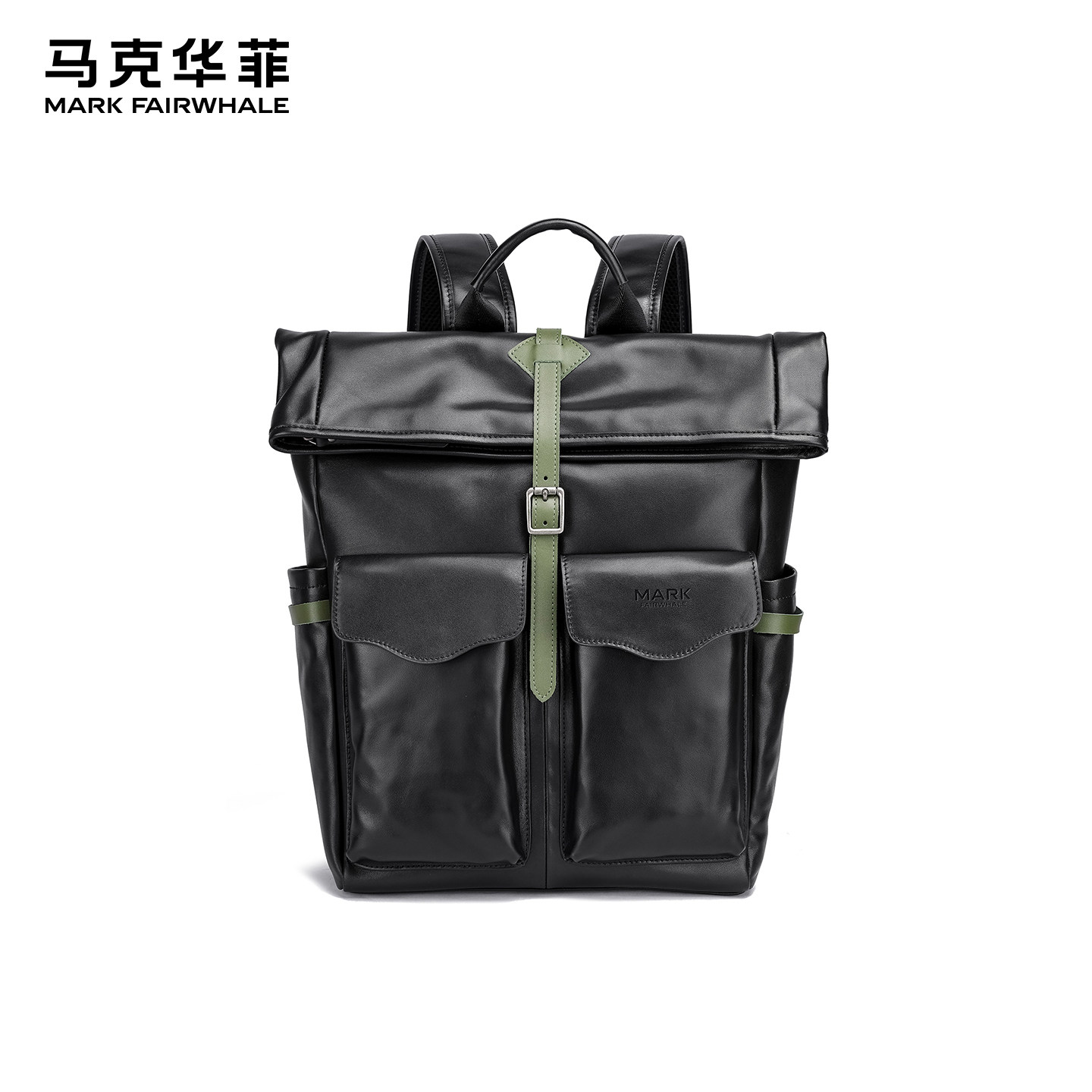 马克华菲复古真皮双肩包男士休闲高级商务旅行大容量通勤电脑背包