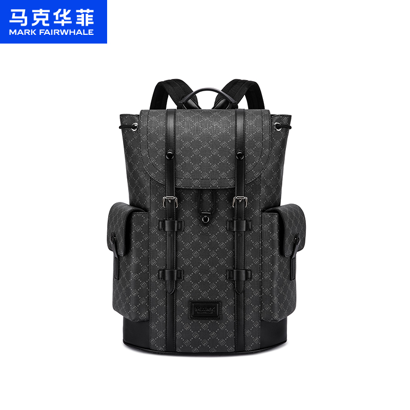 马克华菲新款双肩包时尚休闲旅行包商务通勤电脑包大容量健身背包