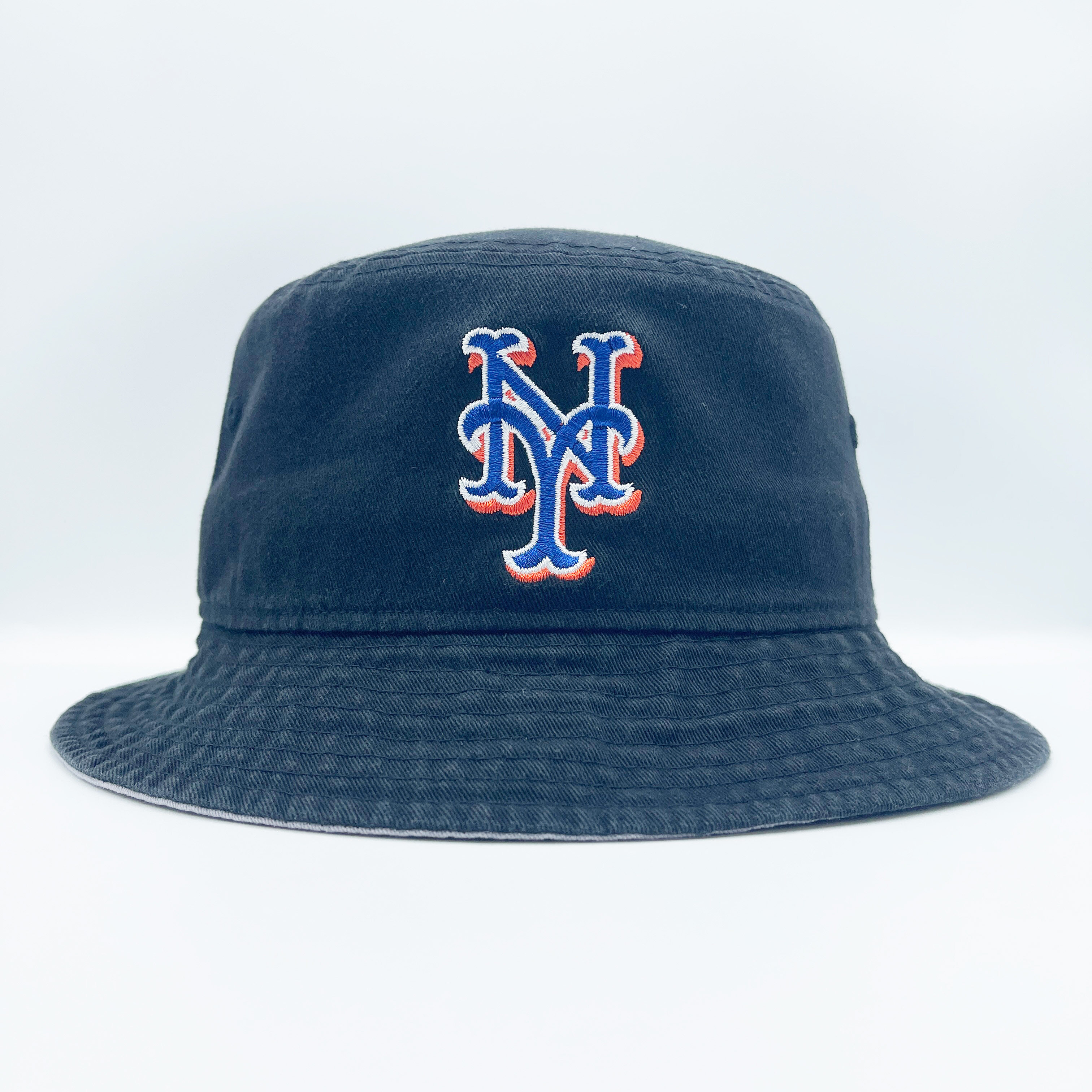 newera正版▲③美职棒mlb纽约大都会队防晒显脸小百搭黑色 渔夫帽