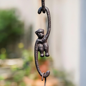 小猴子挂钩花园动物吊勾过道庭院挂件杂货铁艺长臂猿猴钩铸铁摆件