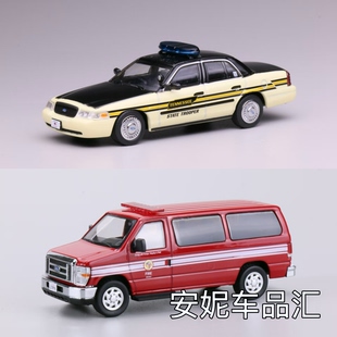 1/64 596 CV是田纳西州警涂装，福特E是洛杉矶消防涂装合金车模