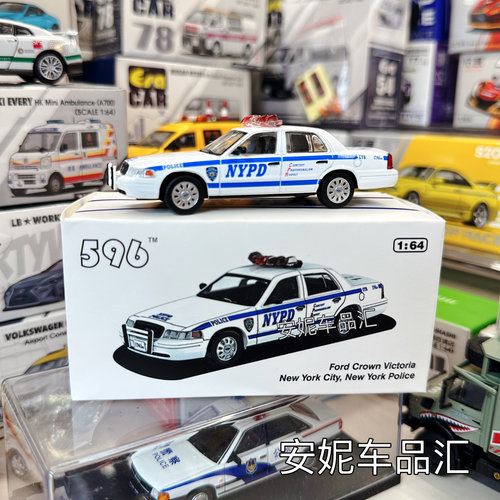 1/64 596 福特皇冠cv nypy 便衣警车黑色合金汽车模型