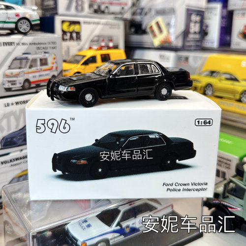 1/64 596 福特皇冠cv nypy 便衣警车黑色合金汽车模型