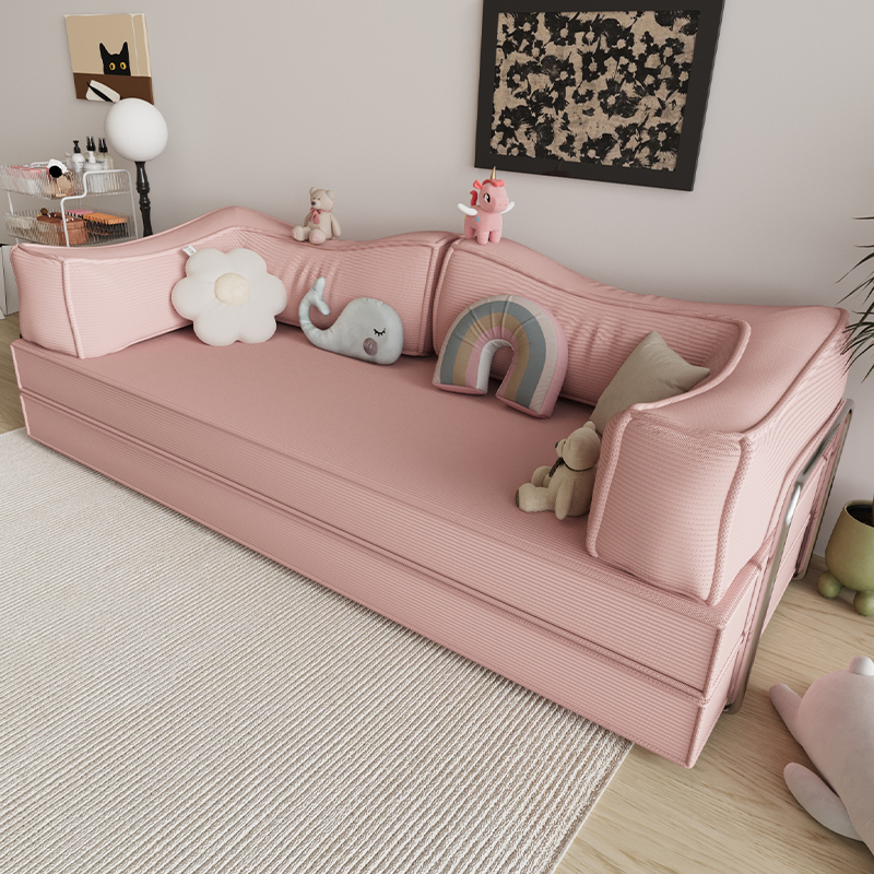 模块布艺海绵压缩沙发床折叠两用