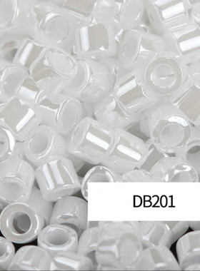 日本进口御幸DB201古董珠白色珠光1.6mm米珠DIY配件11/0