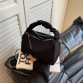 牛津纺褶皱链条包小包包女夏季 高级感手提斜挎包