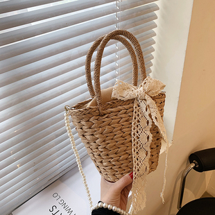 手工编织草编包包女泰国海边度假沙滩手提包小众泰国菜篮子斜挎包