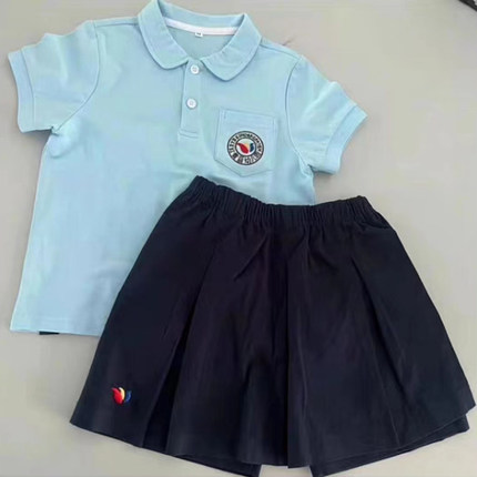 幼儿园男女童园服夏装新款校服套装红黄蓝亲子园儿童班服早教机构