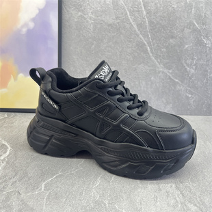 真皮女鞋 特价 厚底增高老爹鞋 百搭休闲运动时尚 2025冬季 阿甘鞋 新款