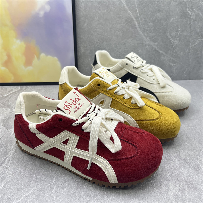 2026春季拼色德训鞋女百搭休闲运动鞋系带平底软底舒适时尚女板鞋,女鞋,时尚休闲鞋,淘宝优惠券,粉丝福利购,淘宝优惠卷