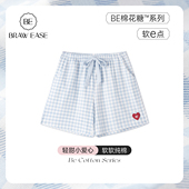 短裤 女士格子家居裤 女夏季 纯棉睡裤 裤 子薄款 居家睡衣夏天男士 春秋