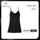 丝绸家居服2025新款 冰丝睡裙女夏天性感吊带黑色纯欲风睡衣夏季 夏