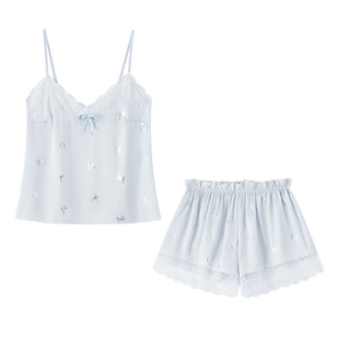 网红款睡衣冰丝绸女夏吊带短裤性感纯欲风睡裙家居服春夏2026新款