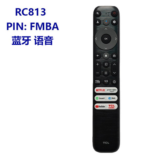 TCL英文版电视机遥控器蓝牙语音W8U-RC813A FMBG RC813 FMBA FMB1