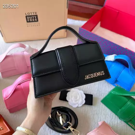 Jacquemus Niche Design French Brand Fashion Flap Texture Handbag Single Shoulder Crossbody Small Square Bag