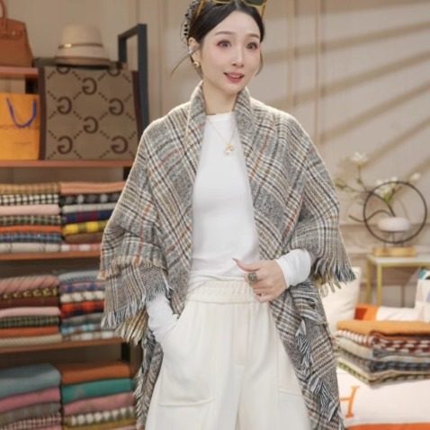 维度维朵【幂幂格大方巾】秋冬加围巾/丝巾/披肩