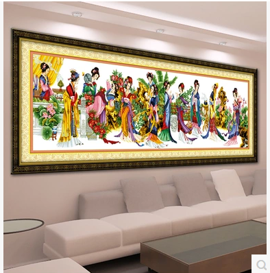 kx新款线绣十字绣十二古代美女