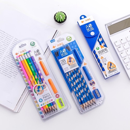 小鱼儿洞洞铅笔三角小学生正姿笔杆]产品多家对比- 比价格比销量比口碑_ 