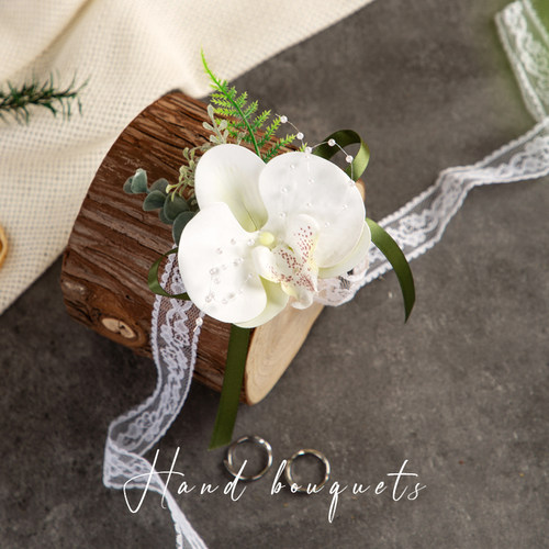 新郎新娘胸花蝴蝶兰森系高级感