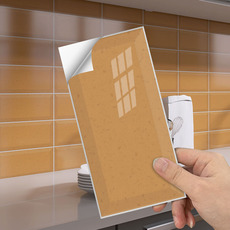 Плитка 一套10片高亮水晶纯色仿砖纹卫生间防水自粘贴纸厨房防油耐高温