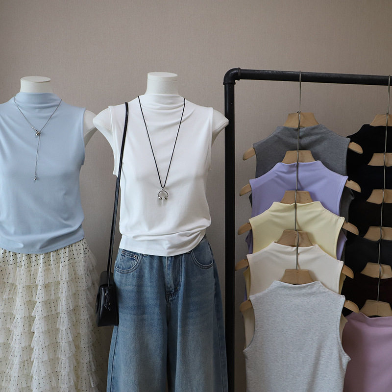 半高领上衣练舞瑜伽背心女显瘦无袖打底衫现代舞服装舞蹈练功服,运动/瑜伽/健身/球迷用品,现代舞服装,淘宝优惠券,粉丝福利购,淘宝优惠卷