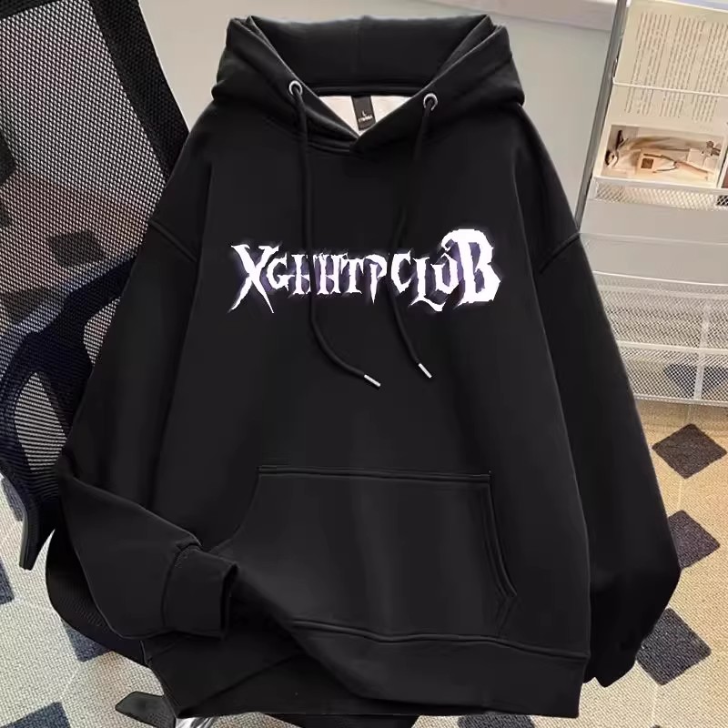 加绒加厚连帽卫衣男外套宽松上衣