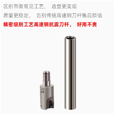 高速钢抗震螺纹换头锁牙铣刀杆 H16/H20/H25/H32 -M8/M10/M12/M16