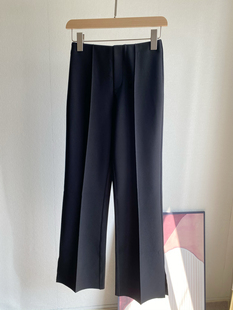 出口单微弹塑形显瘦西裤神裤拼缝中线开叉长裤气质微喇叭裤西装裤