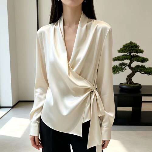 桑蚕丝LP重磅围裹衬衫女高级感