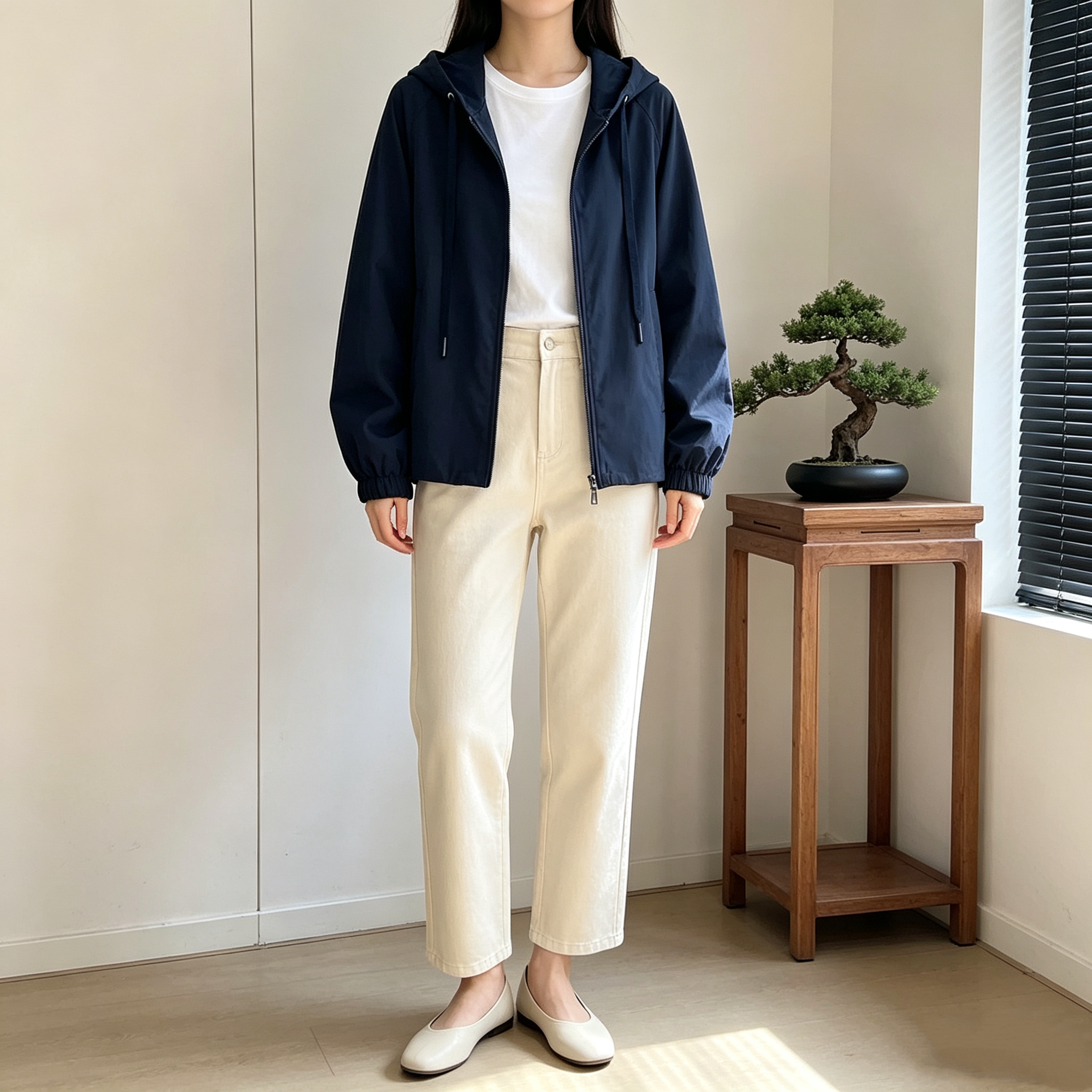休闲连帽拉链女薄款防晒短外套