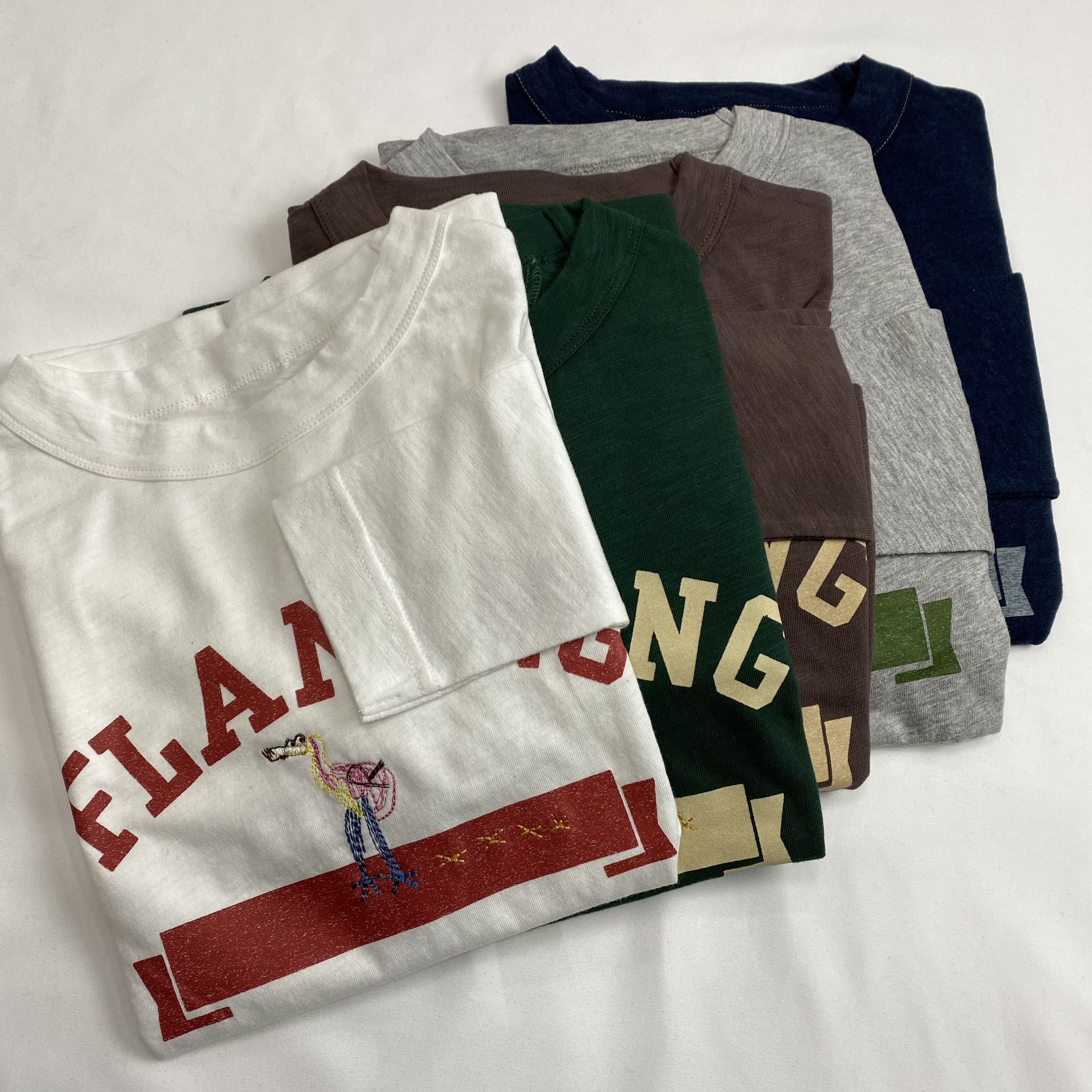 2026早春新款圆领套头卡通刺绣字母长袖T恤女宽松休闲百搭上衣