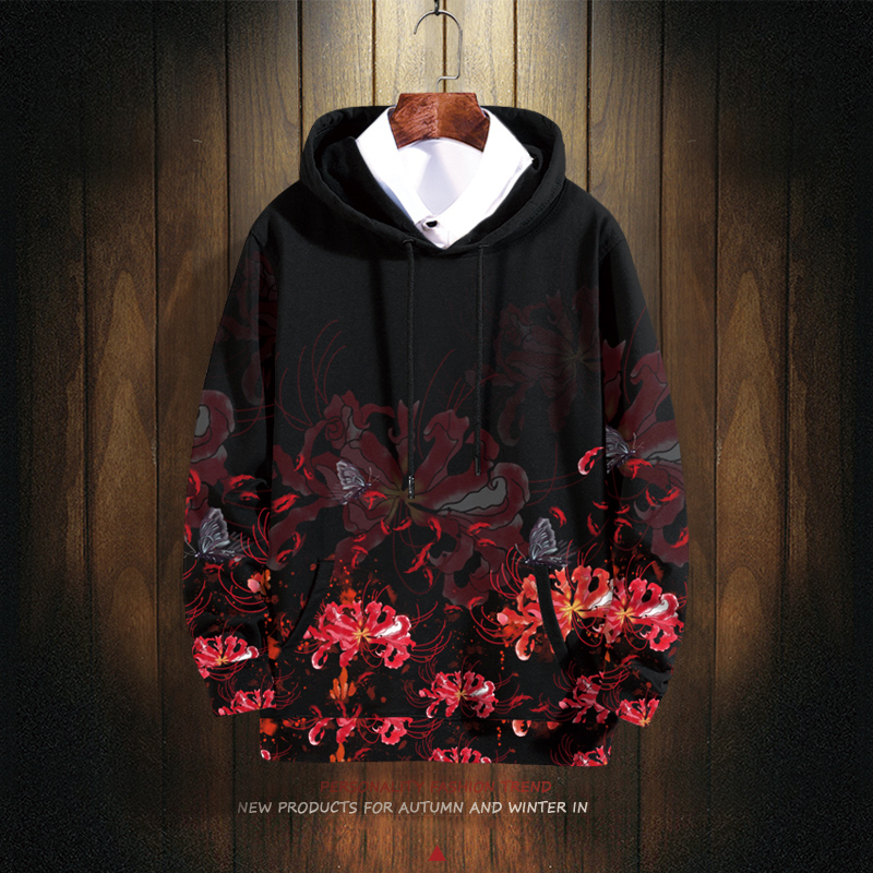 秋冬款连帽卫衣男潮加绒加厚