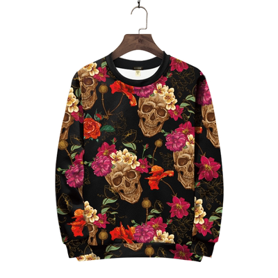 印花骷髅欧美风圆领上衣