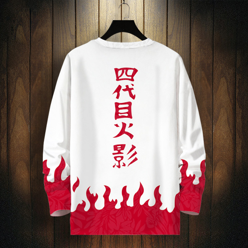 男士长袖T恤火影忍者cos服痛衣圆领打底大码加肥二次元青少年内搭