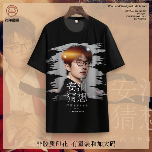 许嵩安泊猜想演唱会周边短袖T恤粉丝应援服歌迷纪念半袖大码体恤