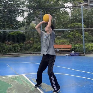 运动卫裤男生夏季宽松传奇商行裤子直筒休闲三条杠条纹篮球裤学生