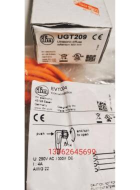 原装正品UGT209 IFM易福门UGC00300FOKG/US 线EVT004实物照现货功