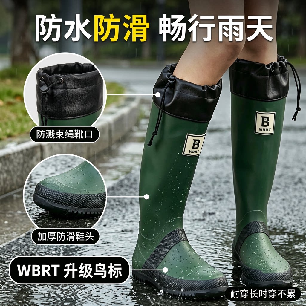 王菲同款日本野鸟协会雨靴音乐节