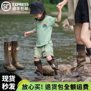 宝宝日系女雨靴复古潮流水靴野鸟协会防水高筒儿童男休闲防滑雨鞋