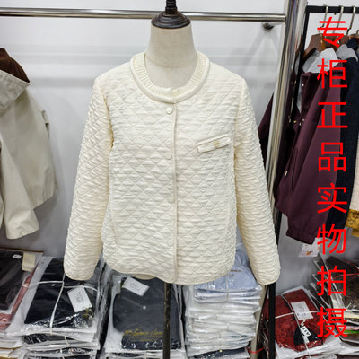 红泥坊春季菱格显瘦短外套女