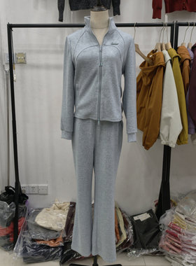 艾尔菲洋26A-A8092春季新款韩版休闲运动套装拉链两件套运动穿搭