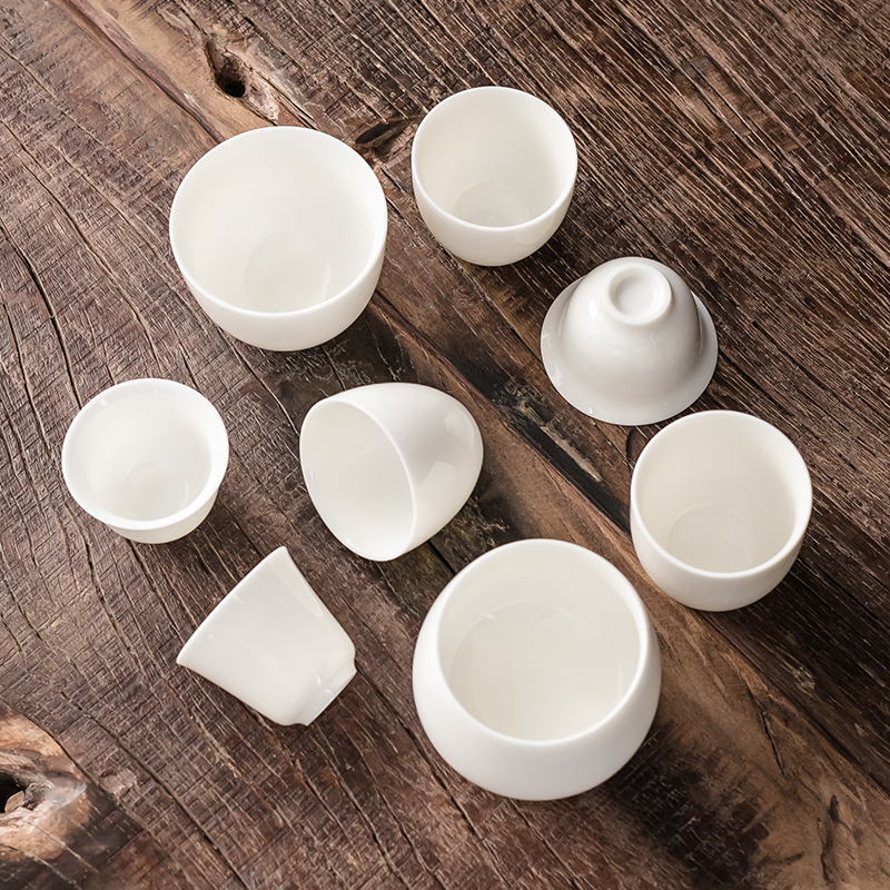 羊脂玉瓷功夫茶杯德化白瓷喝茶小杯子陶瓷单杯茶具茶碗品茗杯定制