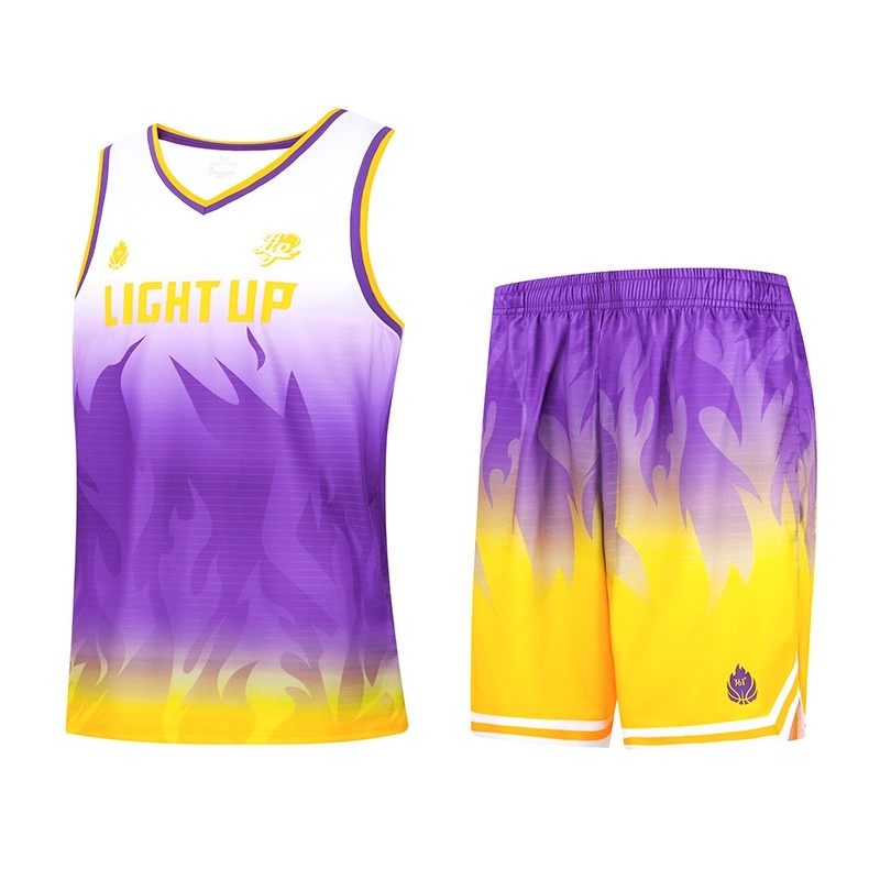 361度男士速干篮球套装新品2025夏渐变色男式比赛训练服552521901