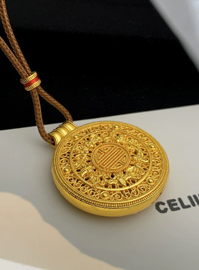 韦雪同款黄财神项链毛衣链