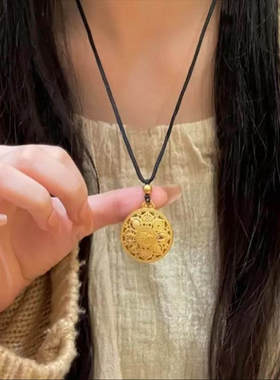 古法八宝罗盘项链吉祥福盘毛衣链