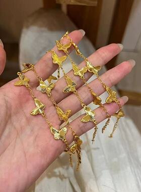 镭射超闪五只蝴蝶手链高级感紧致手环