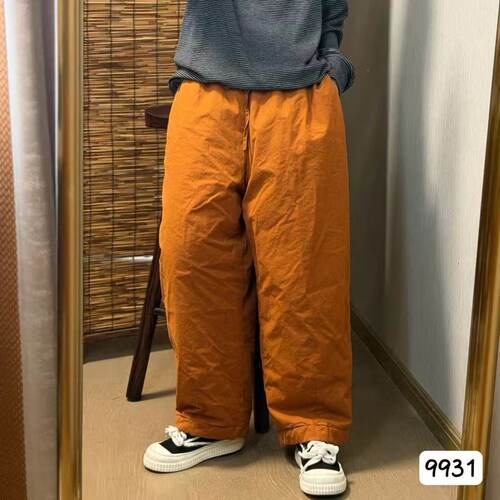 100%棉加厚夹棉棉裤女保暖哈伦裤