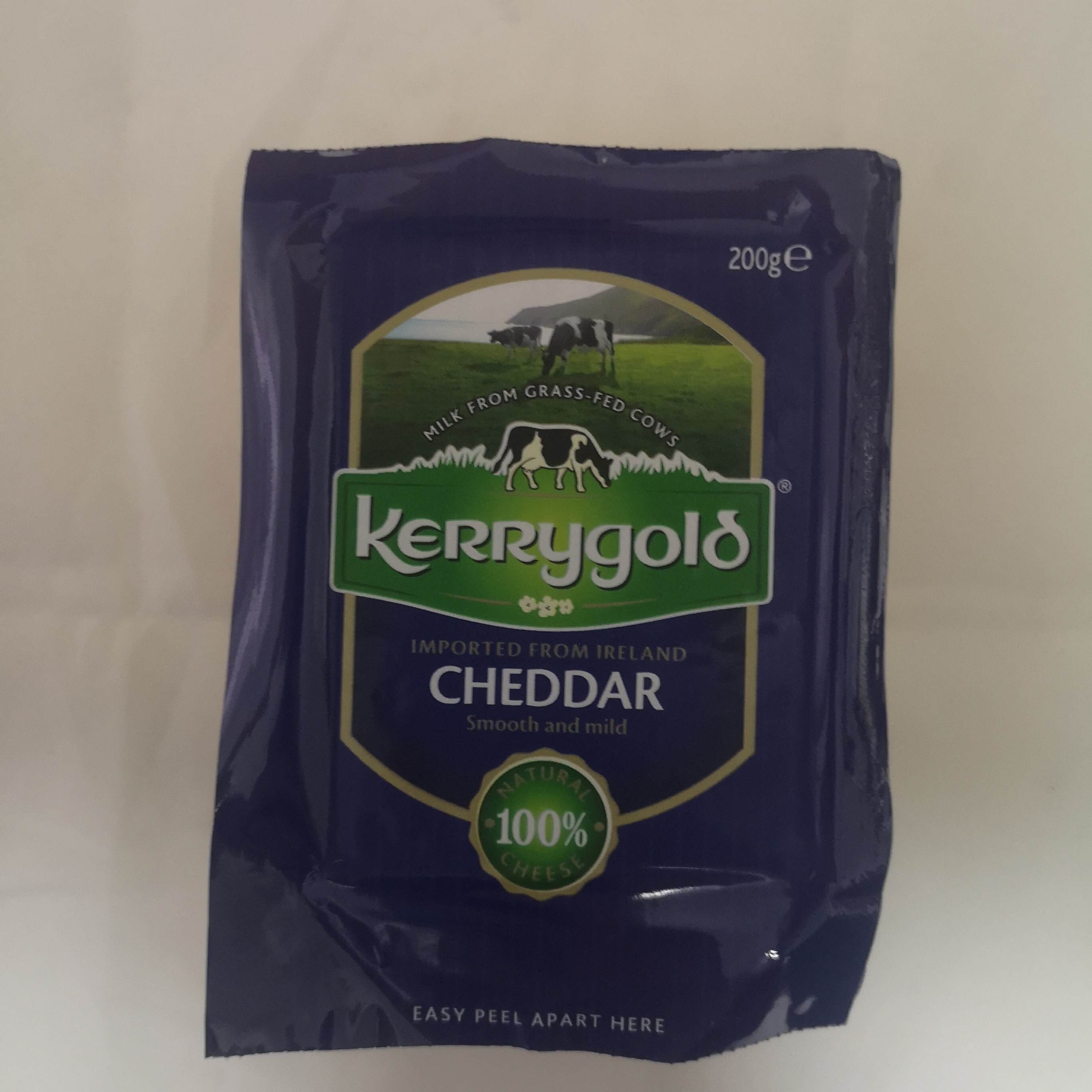 进口金凯利爱尔兰风味淡味切打车打干酪200g即食宝宝辅食芝士奶酪