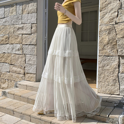 93CM伞裙韩版A字蕾丝网纱蓬蓬裙